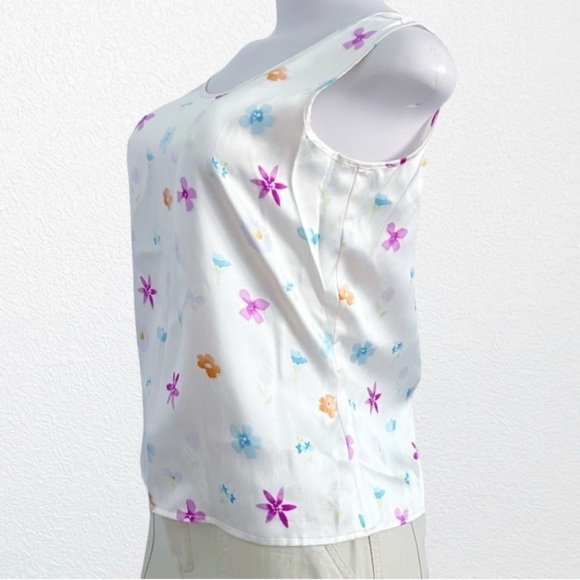 Vintage Artsy 90s Y2K Butterfly Print 100% Silk 2 piece Silk Blouse Set SZ 4 - Picture 7 of 13